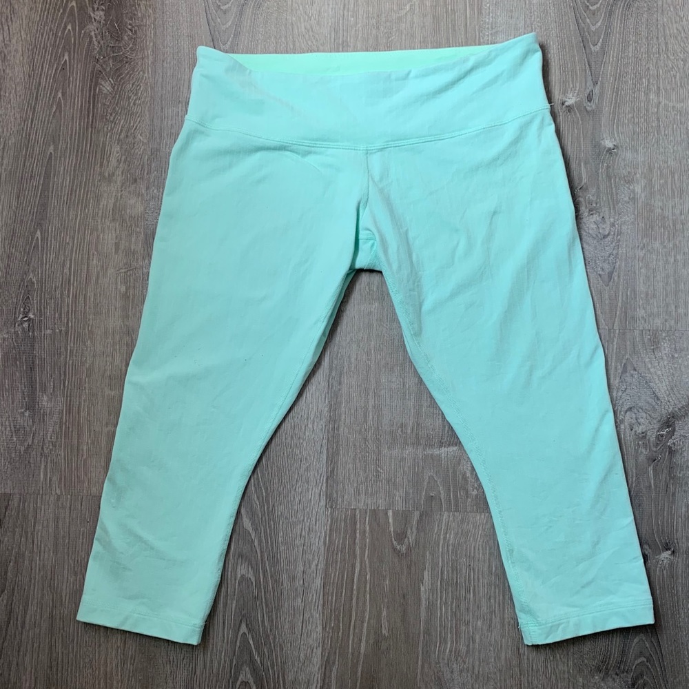 Mint Green with White Stripe lululemon Crop Pants